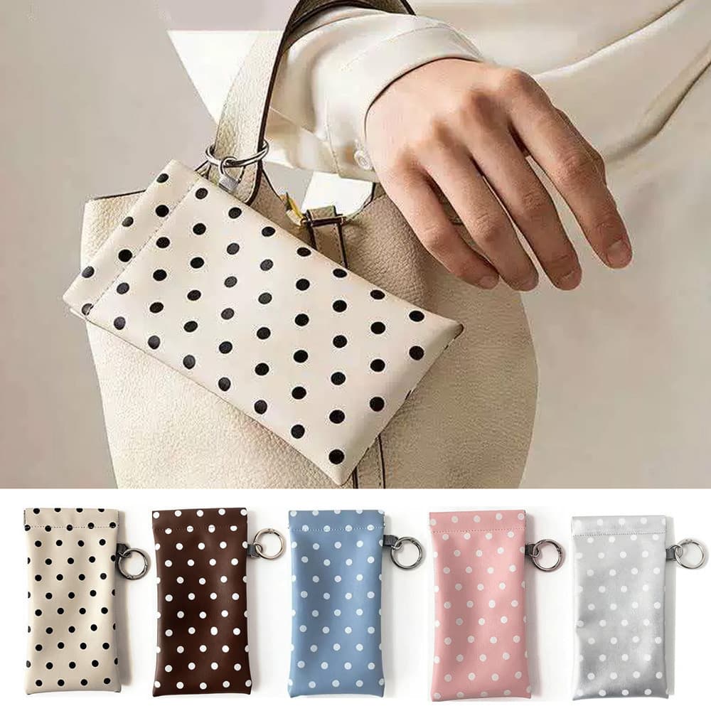 Bolsa De Armazenamento Para Óculos , Macia De Bolinhas , Portátil , Resistente A Arranhões , Uso Diário , Viagem