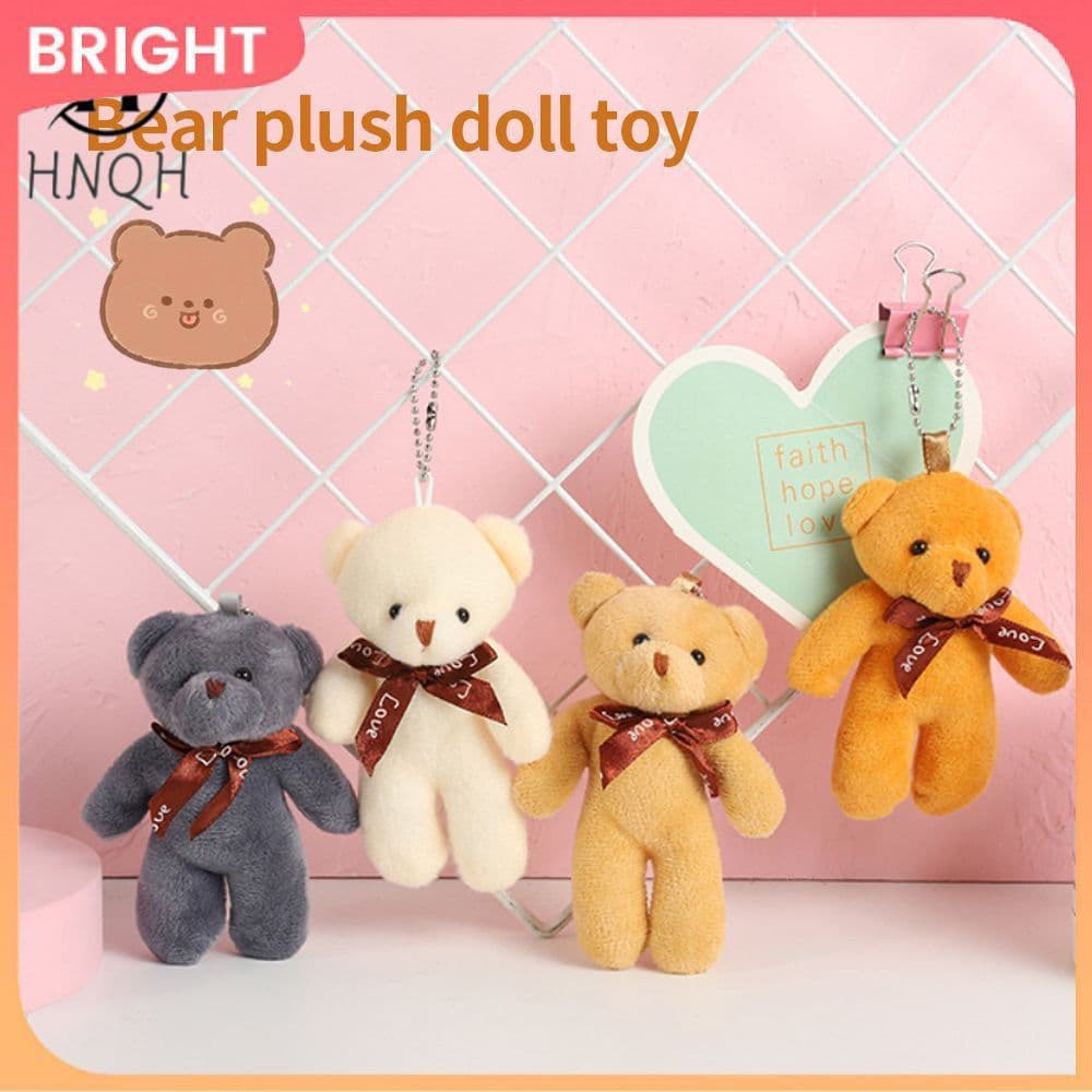Urso de pelúcia BRII de 12 cm, mini urso fofo, tamanho pequeno, ideal para buquês, presentes, chaveiros e pingentes.