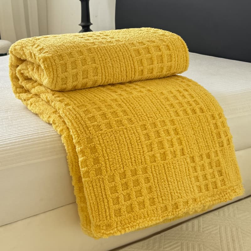 Waffle confortável algodão velo cobertor verão fino escritório Nap pequeno cobertor leite Coral velo ar condicionado cob
