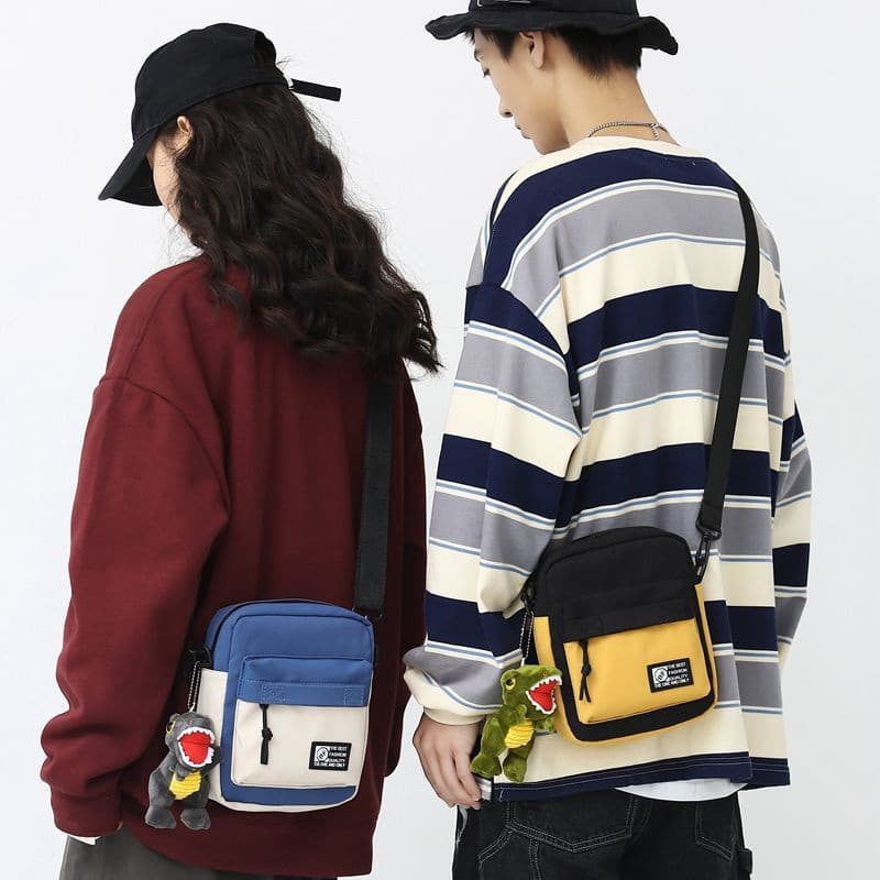 Bolsa crossbody de Nylon bolsa pequena crossbody mochila lateral portátil bolsa pequena masculina feminina mesmo estilo