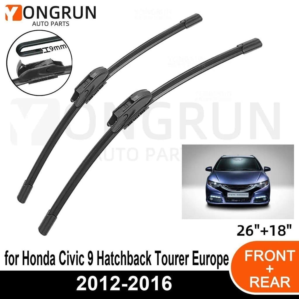 Limpadores De Para-Brisa Dianteiro Do Carro Honda Civic 9 Hatchback Tourer Europa 2012-2016 Lâmina De Limpador De Borrac