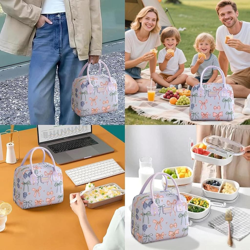Lancheira Feminina De Grande Capacidade , Bolsa Isotérmica Com Gravatas , LINDA Para Trabalho , Picn