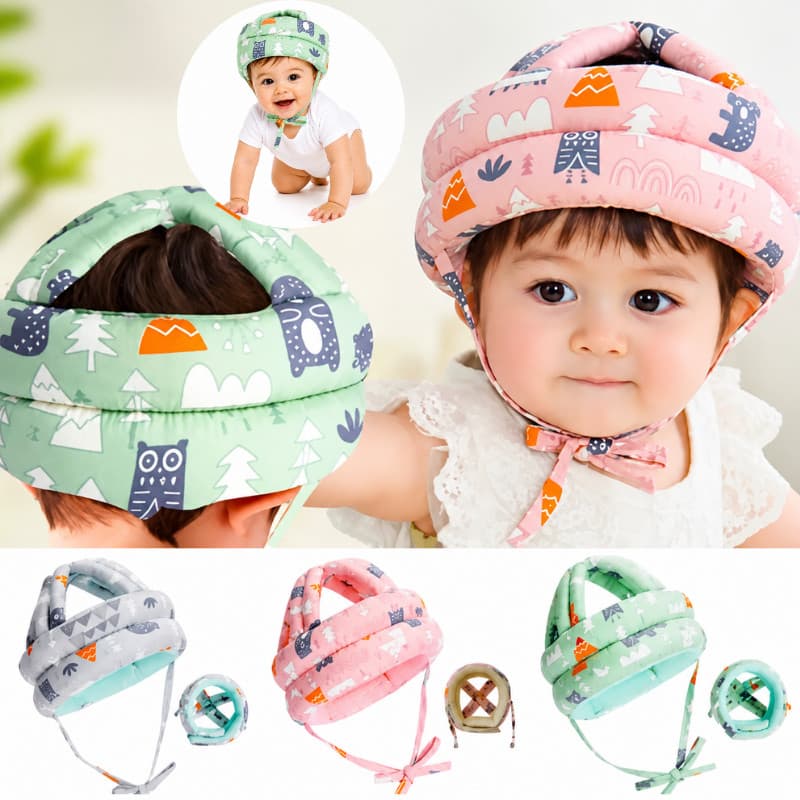 Capacete Protetor De Cabeça Infantil Com Tamanho Ajustável Para Bebês Engatinhar Primeiros Passos