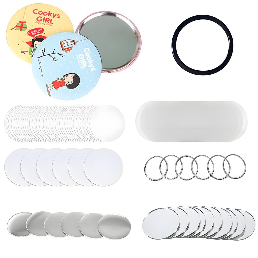 Conjunto de espelho de botão de 58 mm 50/100, adequado para máquina de botão Mecolour
