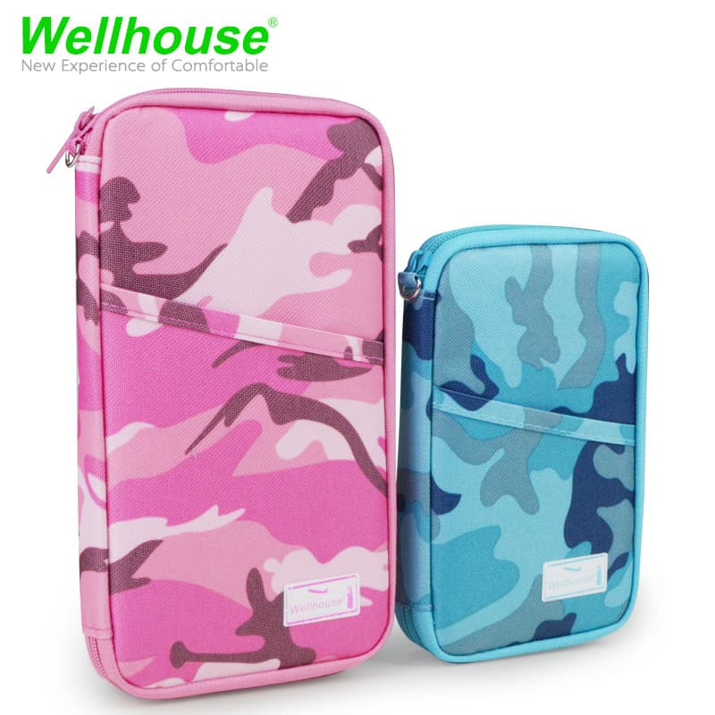 Bens de viagem Wellhouse Bolsa para passaporte Porta-passaporte Porta-notas multifuncional Bolsa para documentos para ho
