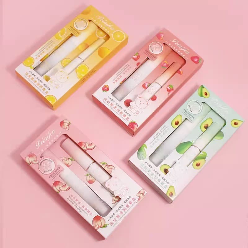 Abacate incolor bálsamo labial feminino hidratante hidratante estilo estudante criança Fade linhas labiais morango lábio