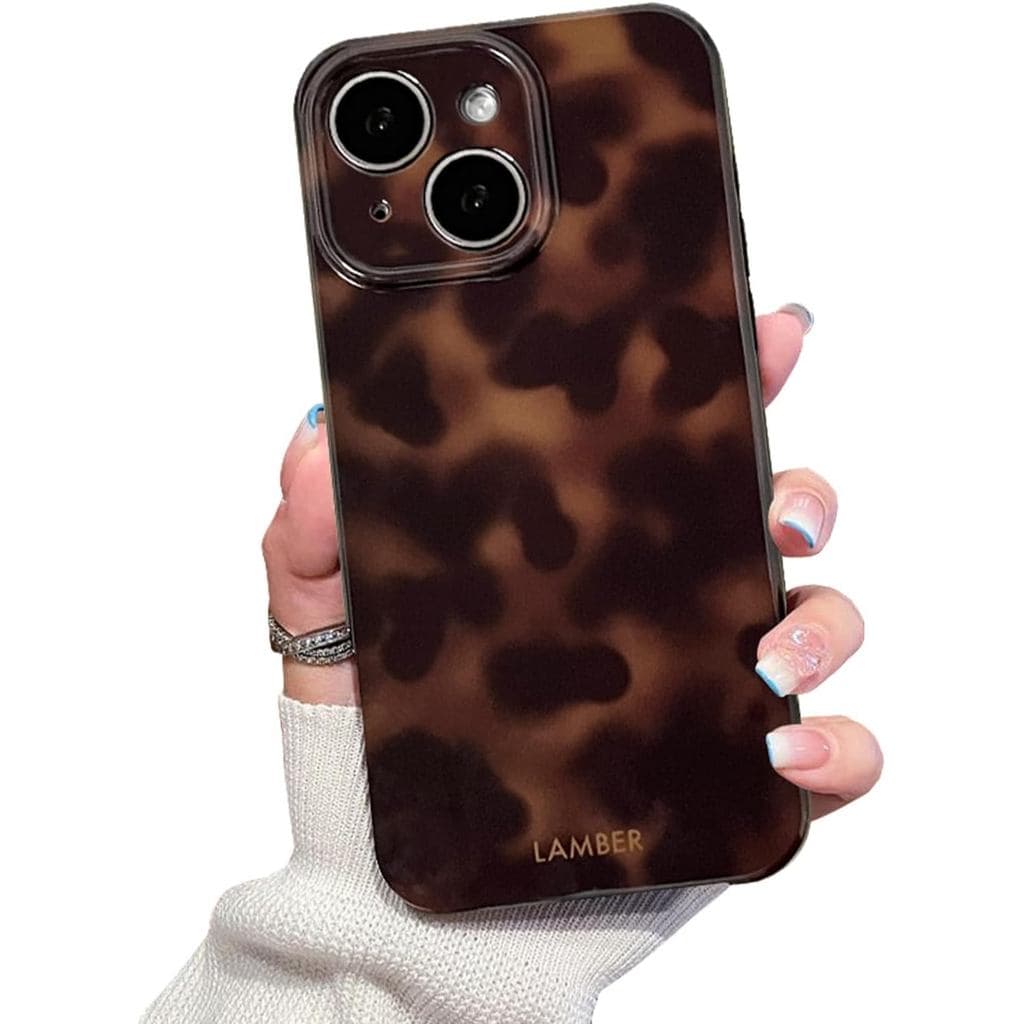 Capa de Telefone Bonita para iPhone 15, Capa Amber Leopard, Proteção Completa para Câmera, Fina, Resistente a Impactos,