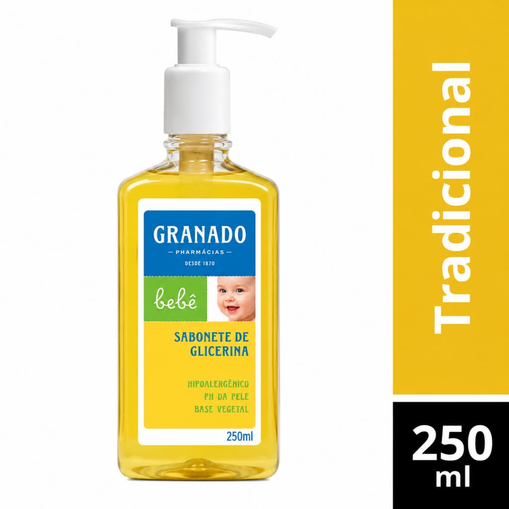 Sabonete Líquido de Glicerina Granado Bebê 250ml  Suave Hidratante e Seguro para Uso Diário