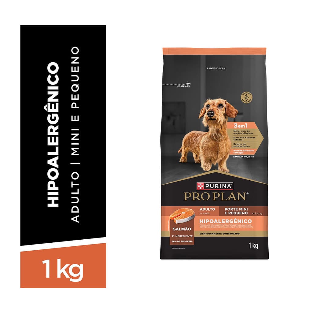 Ração Pro Plan Hipoalergênico Purina Cães Pequenos 1kg