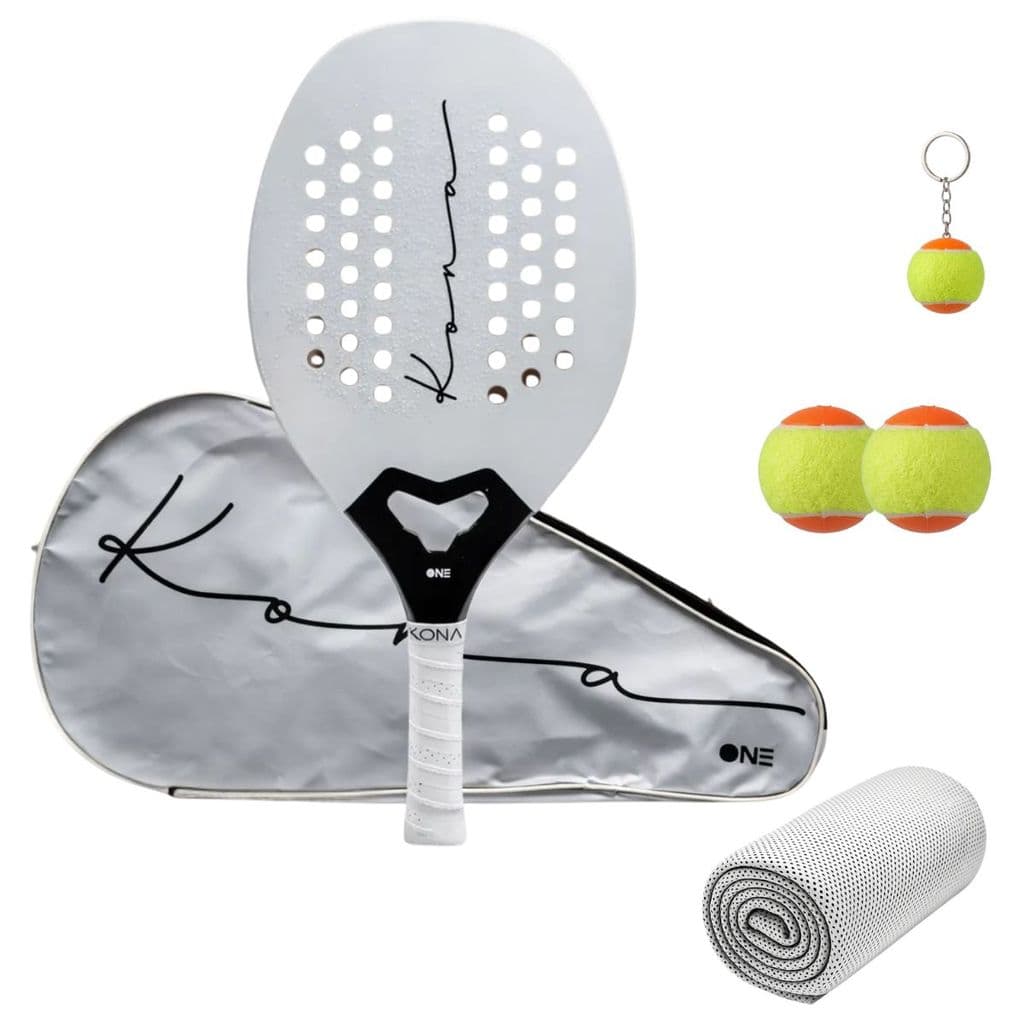 Raquete Beach Tennis Kona One White 2026 3K Carbon    NFC + Soft Core Anti Shock System + Tratamento