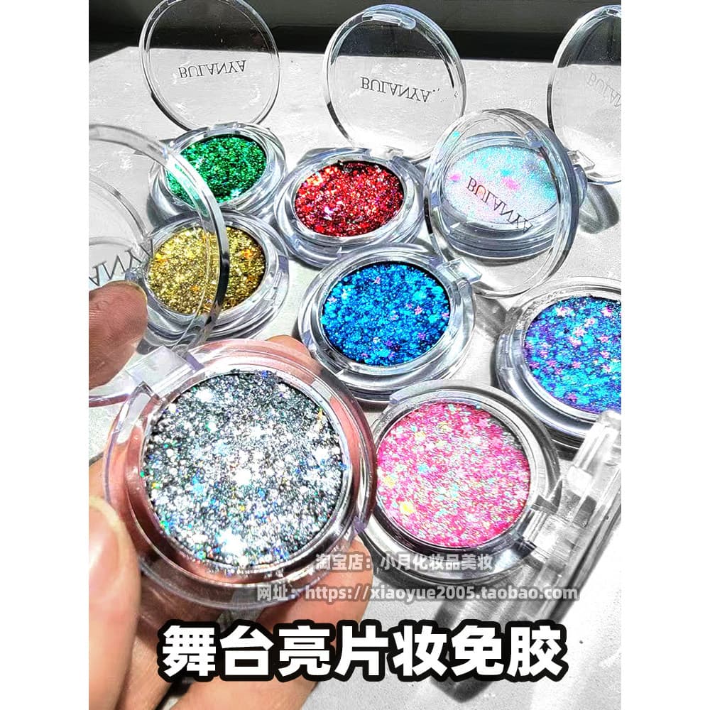 Monocromático Gel sombra lantejoulas rosto maquiagem Glitter ouro prata estrela de cinco pontas cor rosa azul desempenho