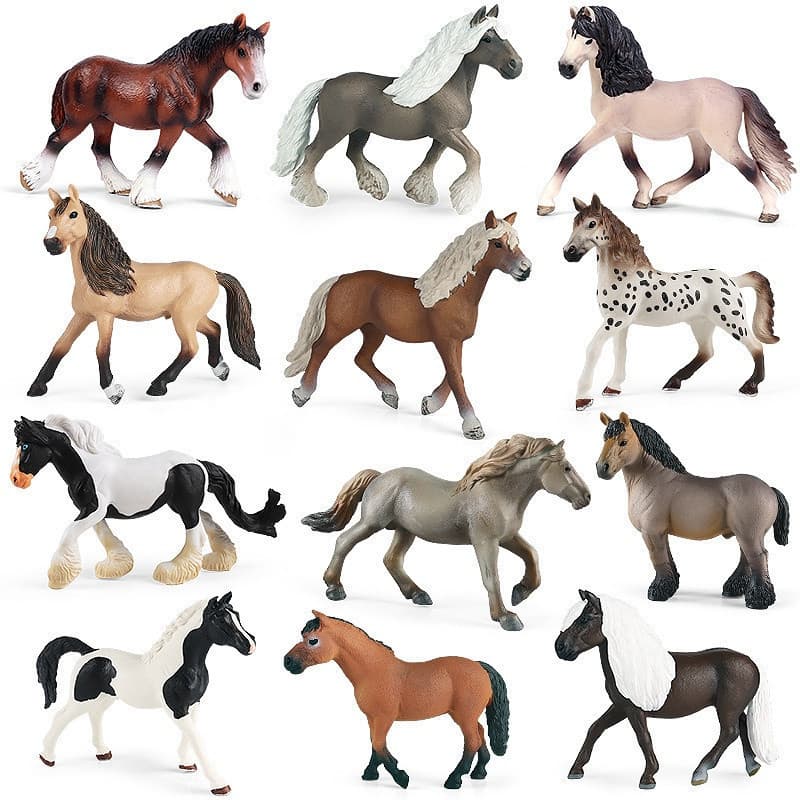 Farm Animals Steed Potro Clydesdale Cavalo Árabe Modelo Figuras de Ação Equestre PVC Coleção Educação Kid Toy Presente