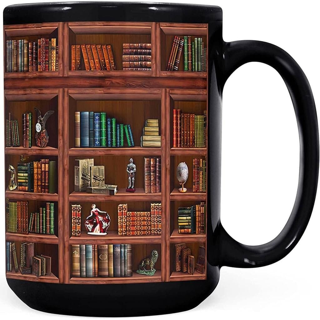 Caneca 2IMT Books - Presentes para Bibliotecárias e Amantes de Livros (Mulheres) - Caneca de Café com Tema de Biblioteca