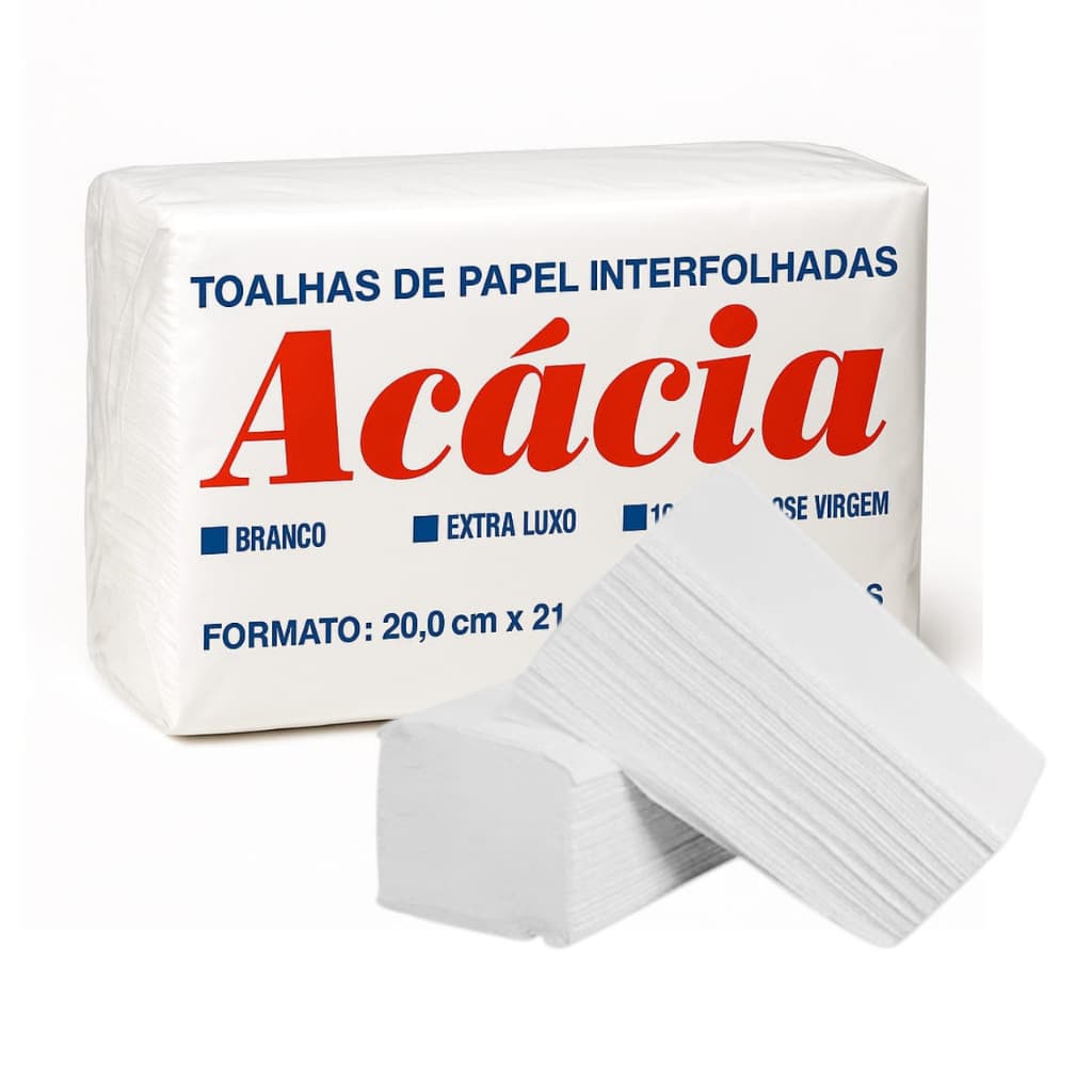 Kit com 5 pacotes Papel Interfolha Acacia 20x21