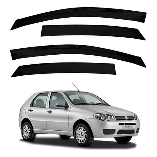 Calha De Chuva Acrilica Fumê Slim Palio Todos 4 Portas
