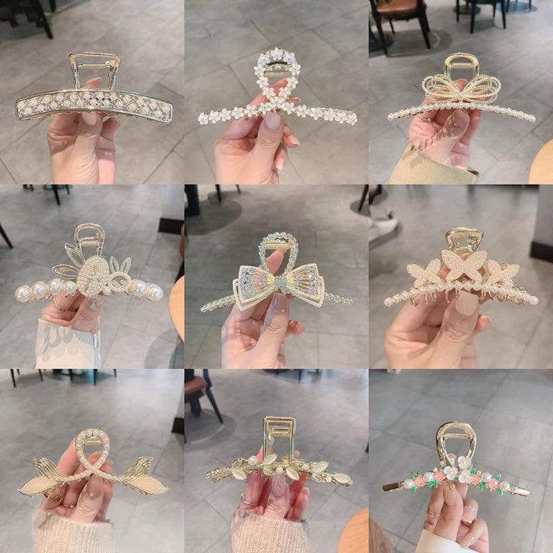 Vendas diretas High-End borboleta grande garra clipe 2024 novo estilo moda elegante flor grampo de cabelo cabeça traseir