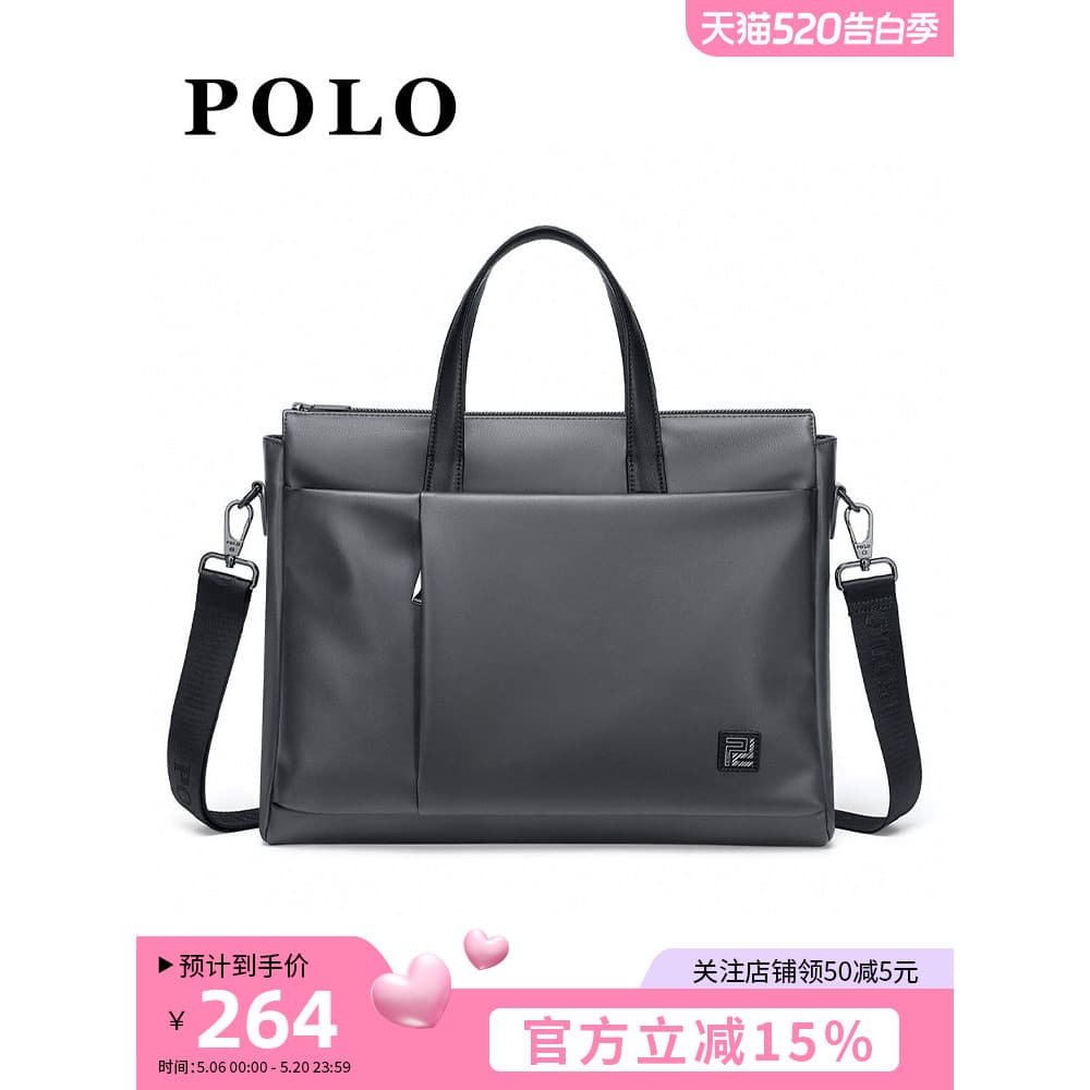Pasta Polo masculina bolsa de computador de negócios bolsa mensageiro grande capacidade bolsa de viagem de negócios bols