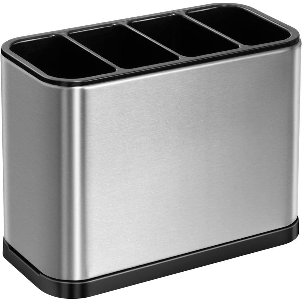 Organizador de Utensílios ODesign para Bancada de Cozinha, Suporte para Talheres em Aço Inoxidável com 4 Divisórias e Ba