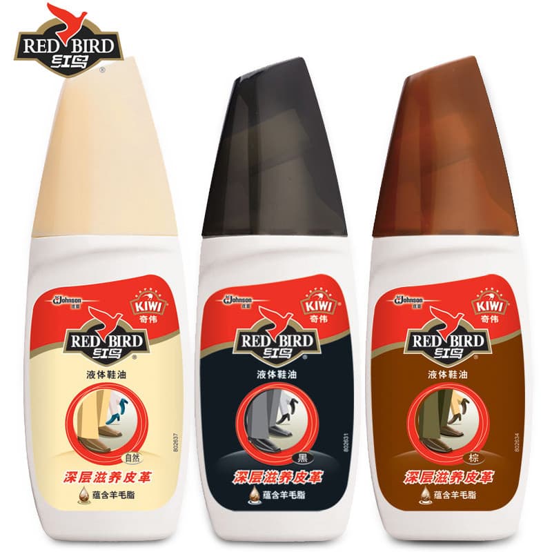 Pássaro vermelho sapato polonês preto incolor Universal couro genuíno sapato manutenção óleo branco marrom líquido sapat