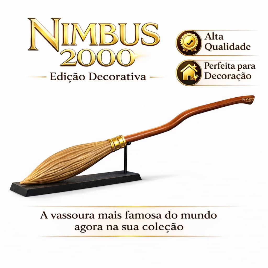 Nimbus 2000 Vassoura do HarryPotter Réplica Decorativa Potterhead
