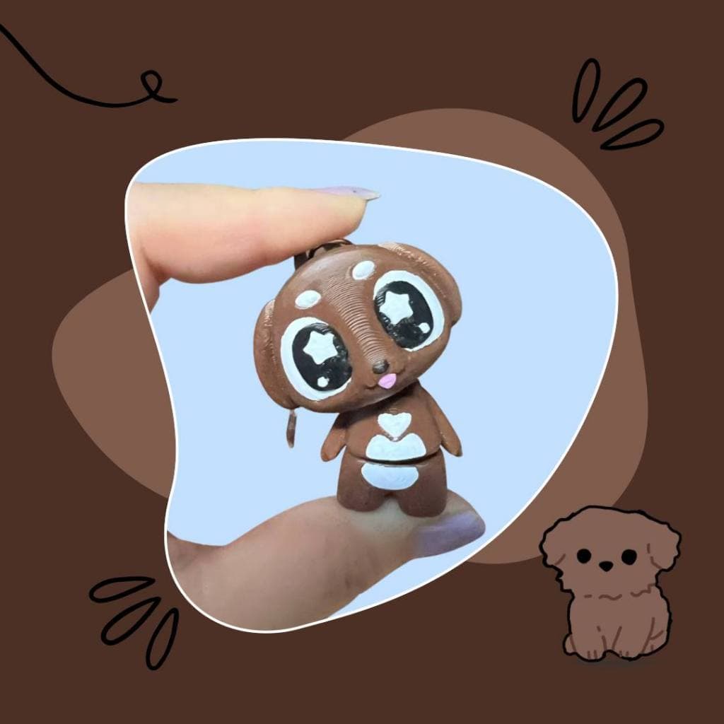Chaveiro Articulado Kawaii Cachorrinho Fofo Impressão 3D Coleção Decoração