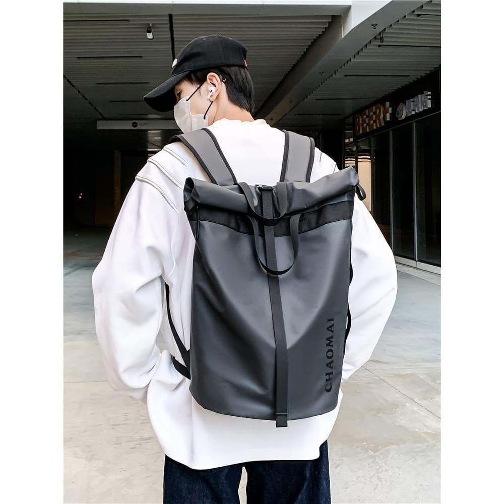 Estilo funcional ao ar livre mochila das mulheres dos homens Commuter à prova dwaterproof água grande capacidade Roll-up