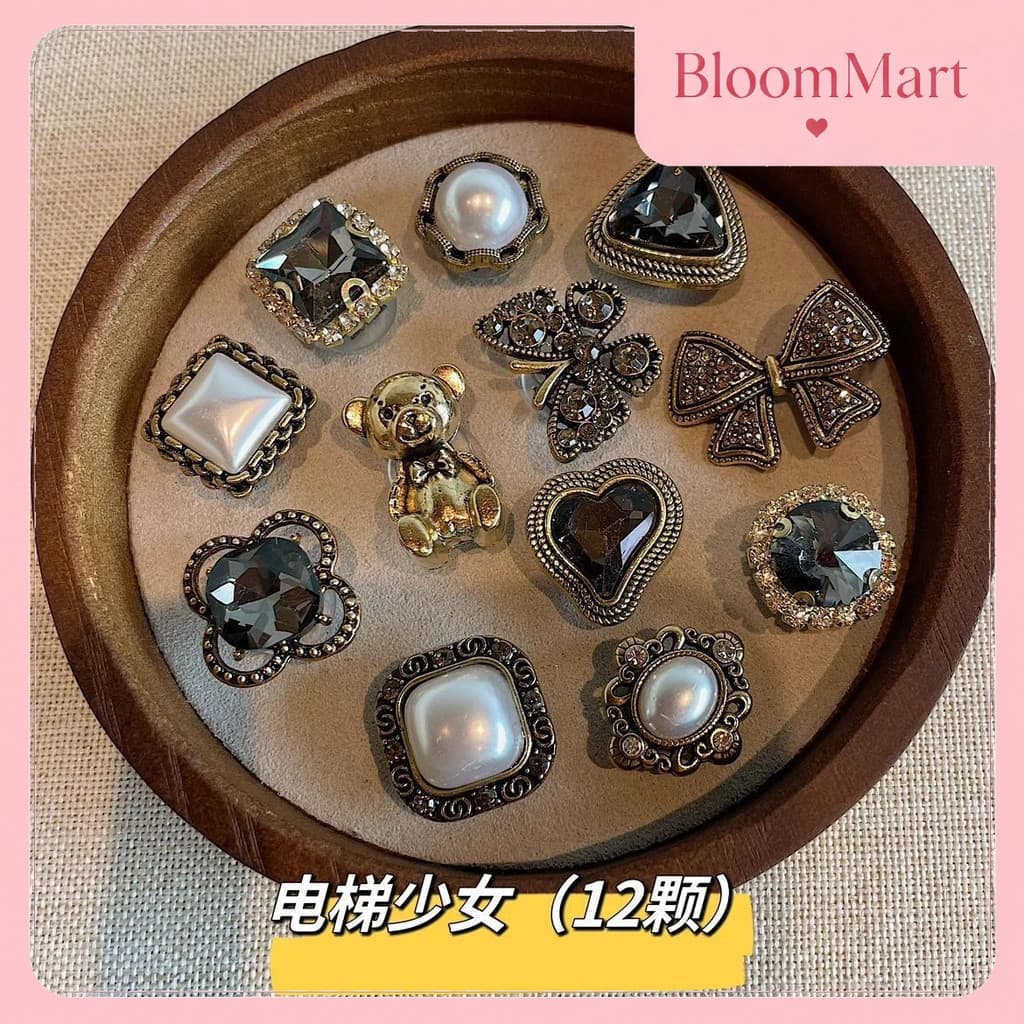 Estilo Retro adequado para buraco sapatos sapatos flor DIY sapato fivela verão moda pérola textura de Metal High-End sen
