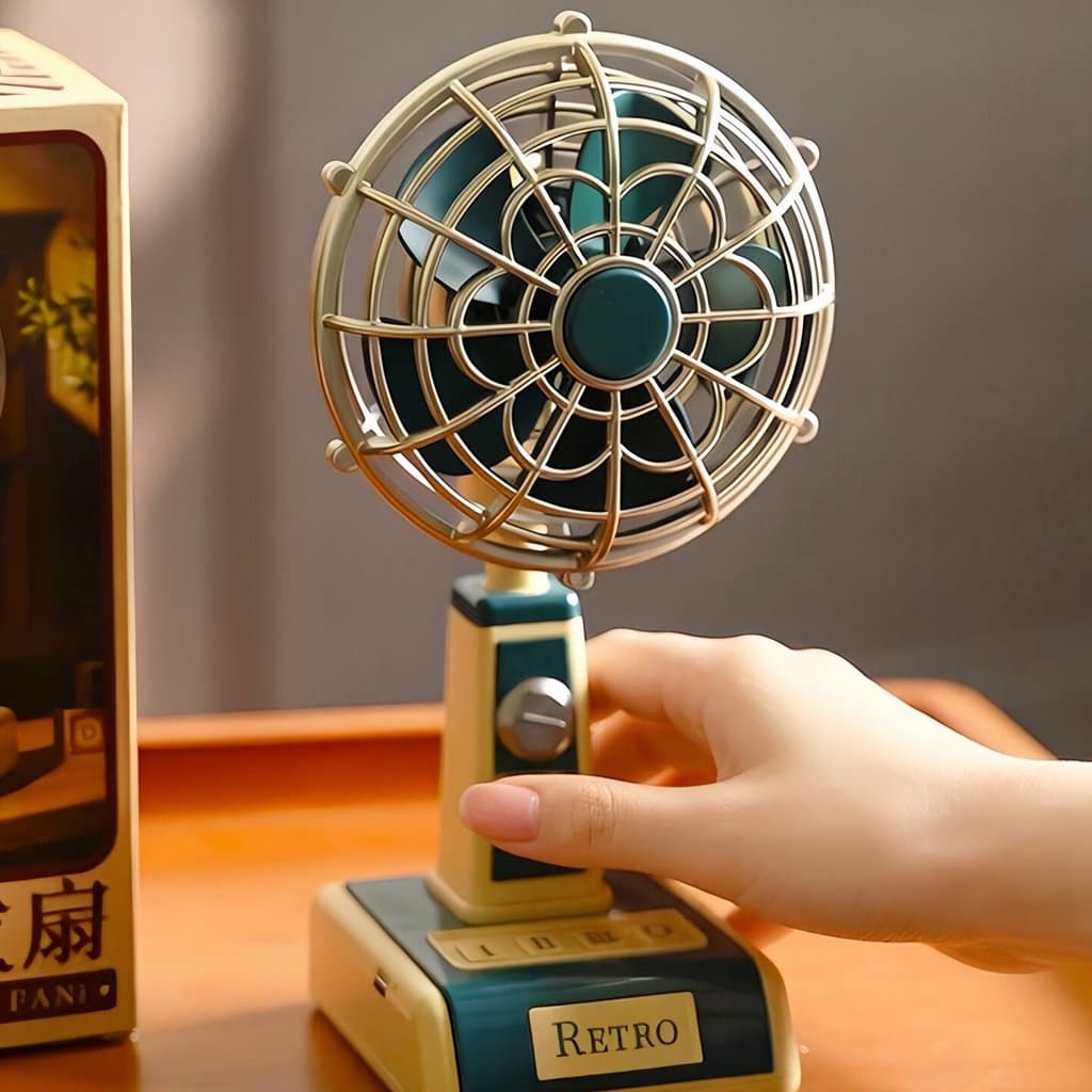 Clássico Retro Desktop pequeno ventilador Mini ventilador de carregamento usb forte vida útil da bateria alto vento Ultr