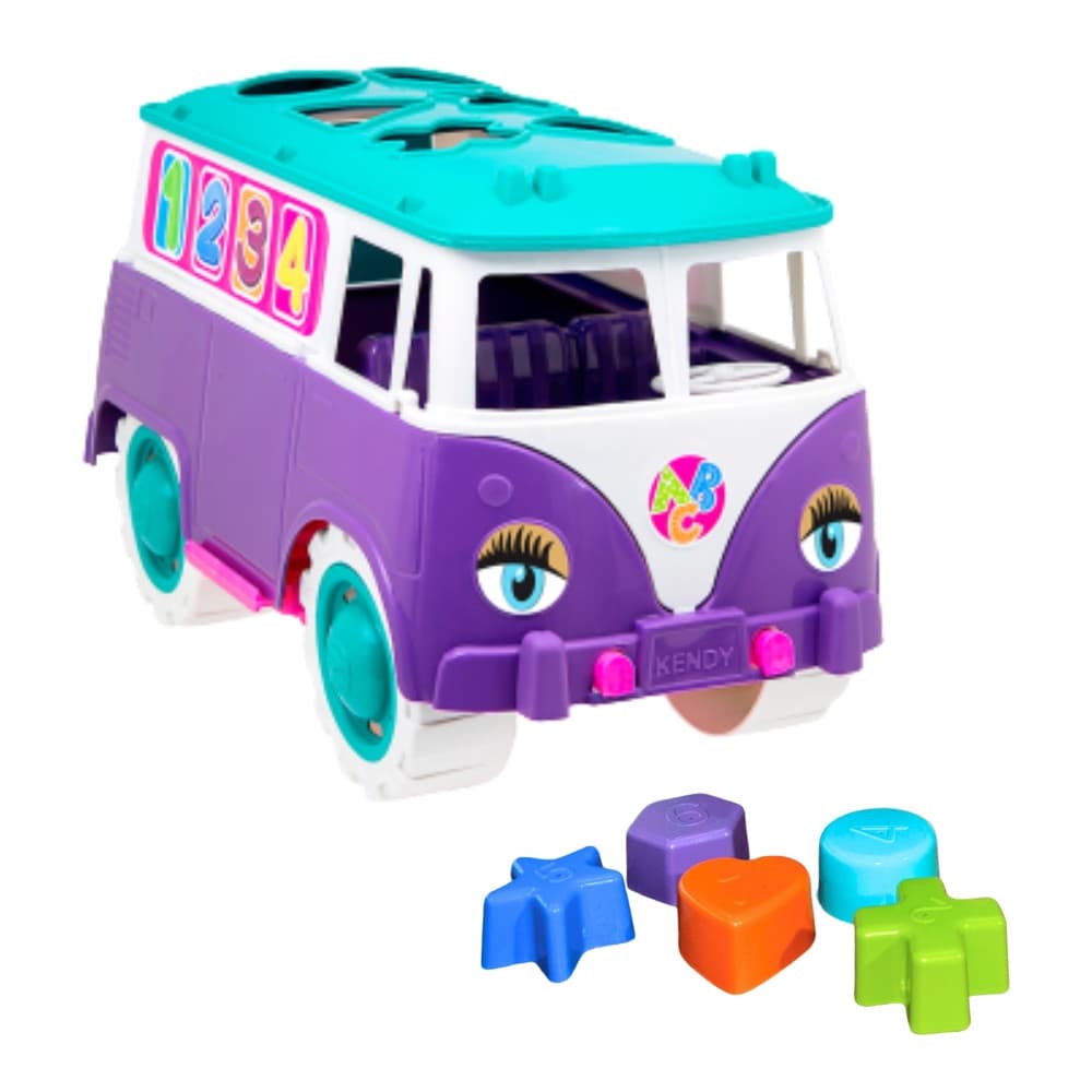 Kombi Brinquedo Educativo De Menina - Para Desenvolvimento Pedagógico Infantil - 6 pc de Encaixar - Certificado Inmetro