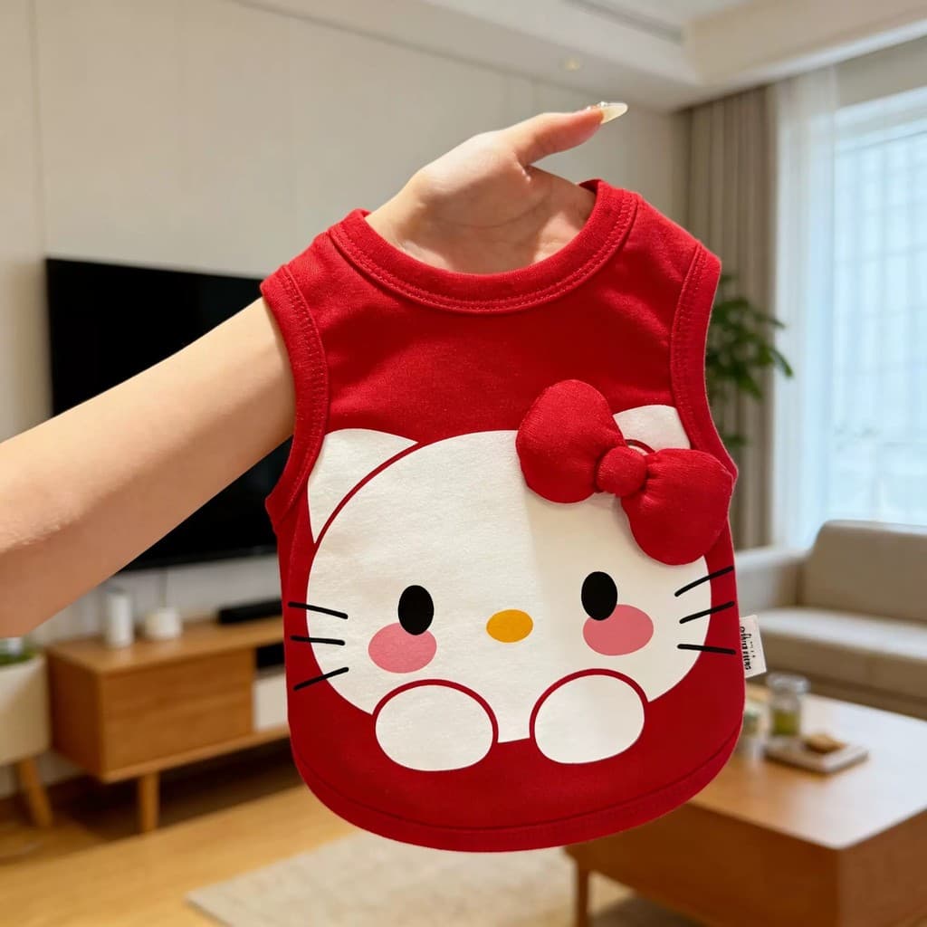 Roupas para cães de estimação Hello Kitty Arco tridimensional atraente beijo