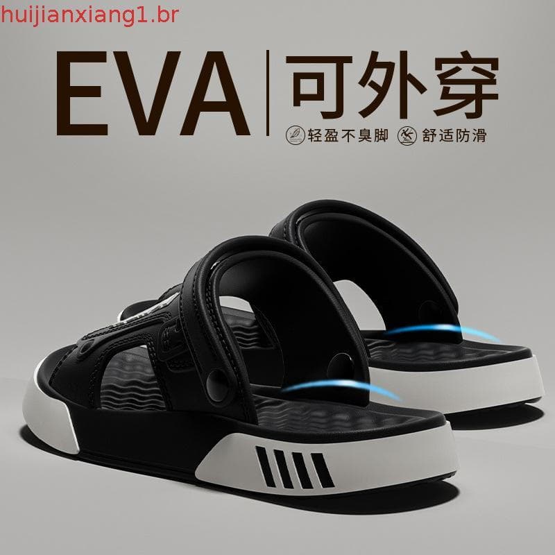 Chinelo masculino casual para uso externo, sola macia, antiderrapante, resistente, numeração grande