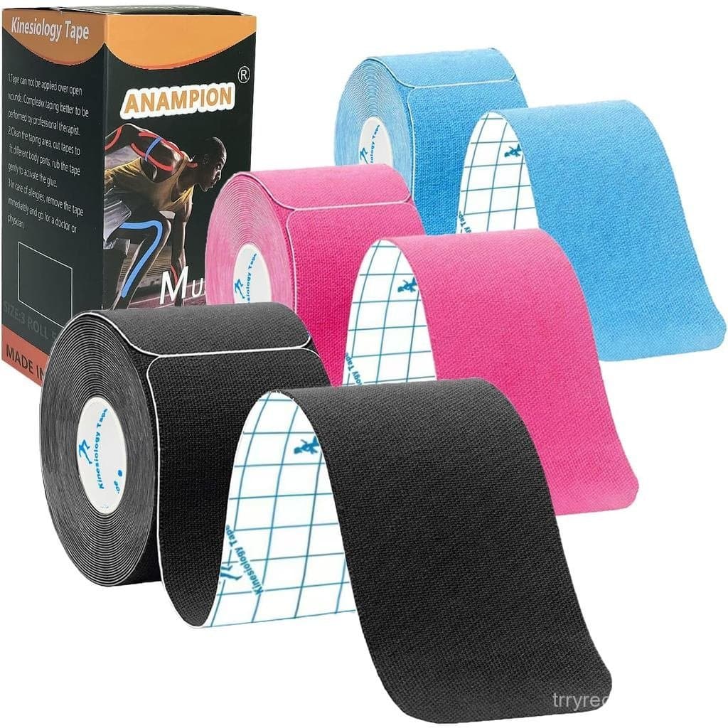 Fita de Kinesiologia Pré-Cortada (3 Rolos, 60 Tiras) Fita Esportiva Impermeável para Atletas, Fita Elástica Fisioterapêu