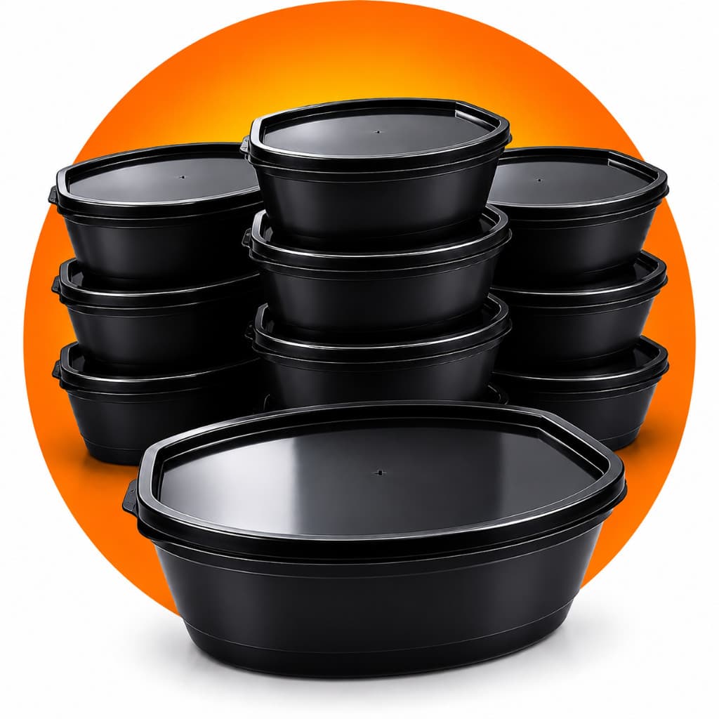 Kit 2,4,6,8,10 de Potes Oval 7L Grande Organizador Multiuso Cozinha Despensa Armário