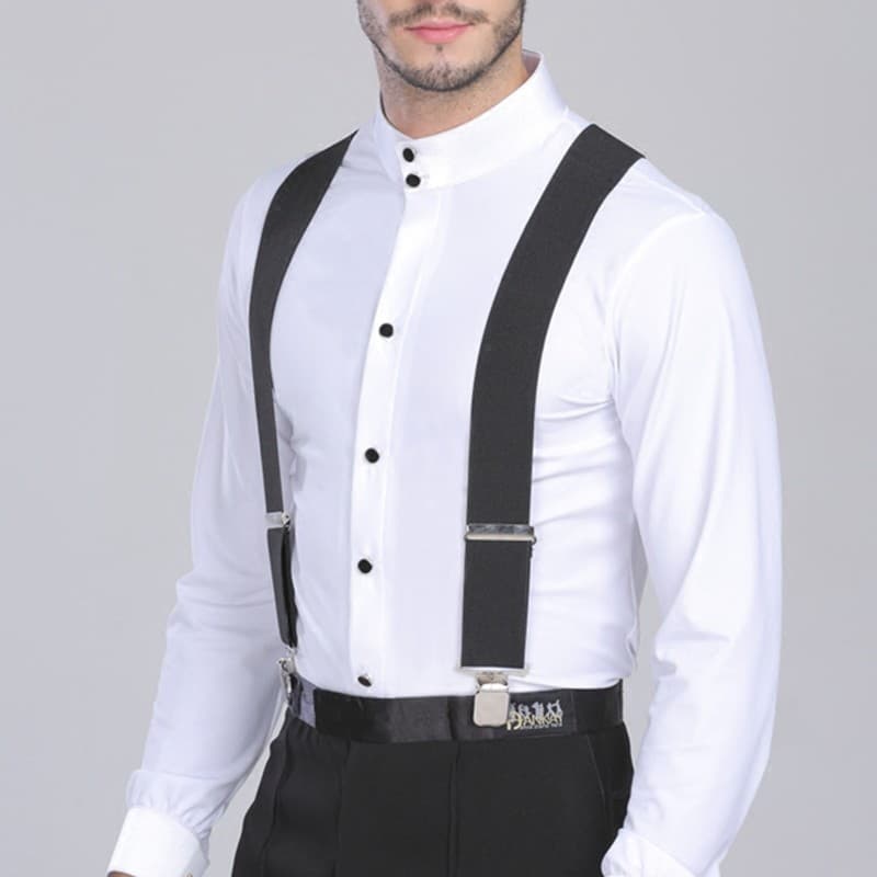 Homens elástico elástico elástico cinta clipe idosos calças gordas estilingue alça de ombro suspensórios cinta quatro cl