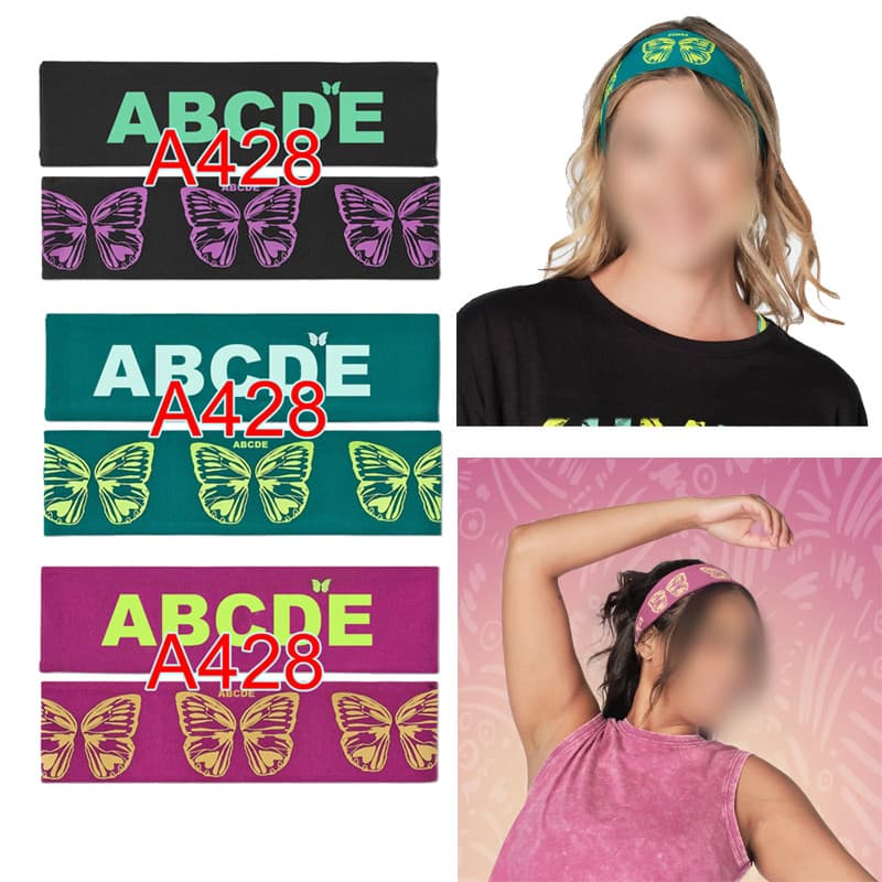 ZW masculino feminino bandana proteção da testa laço de cabelo Fitness esportes dança Yoga elástico bandana A 428