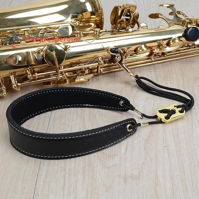 Hanprosperous > Alça De Couro Acolchoada Para Pescoço De Saxofone Ajustável Arnês Sax Cinto Pendurado Bem
