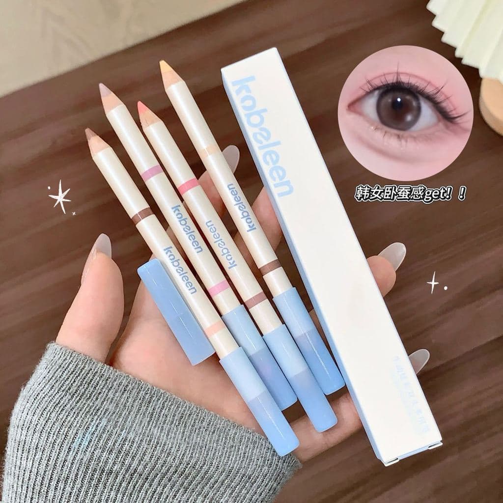 Kobeleen caneta multiuso colorida vívida de duas cabeças, bicho-da-seda deitado, ilumina sob a sombra, reparação à prova