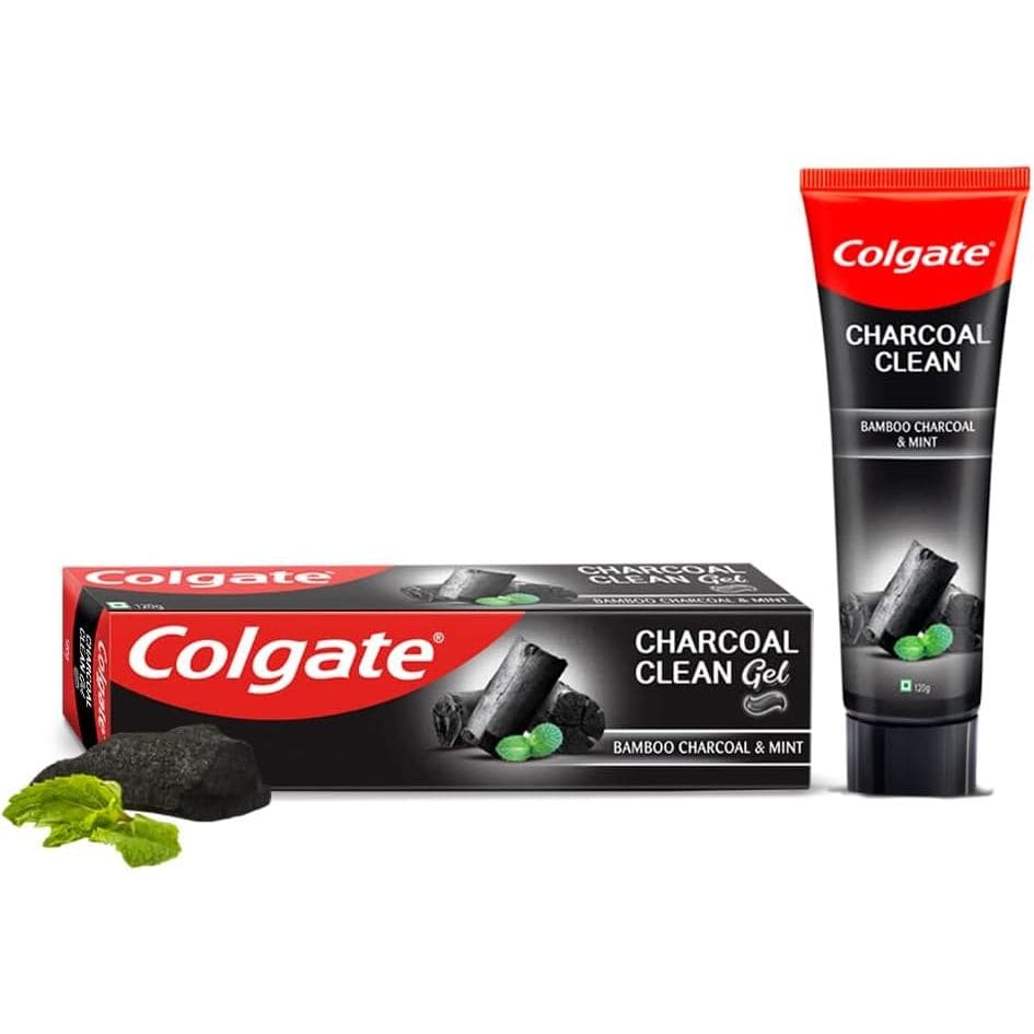 Pasta de Dentes Colgate Charcoal Clean Black Gel, Pasta de Dentes de Limpeza Profunda com Carvão de Bambu e Hortelã Wint