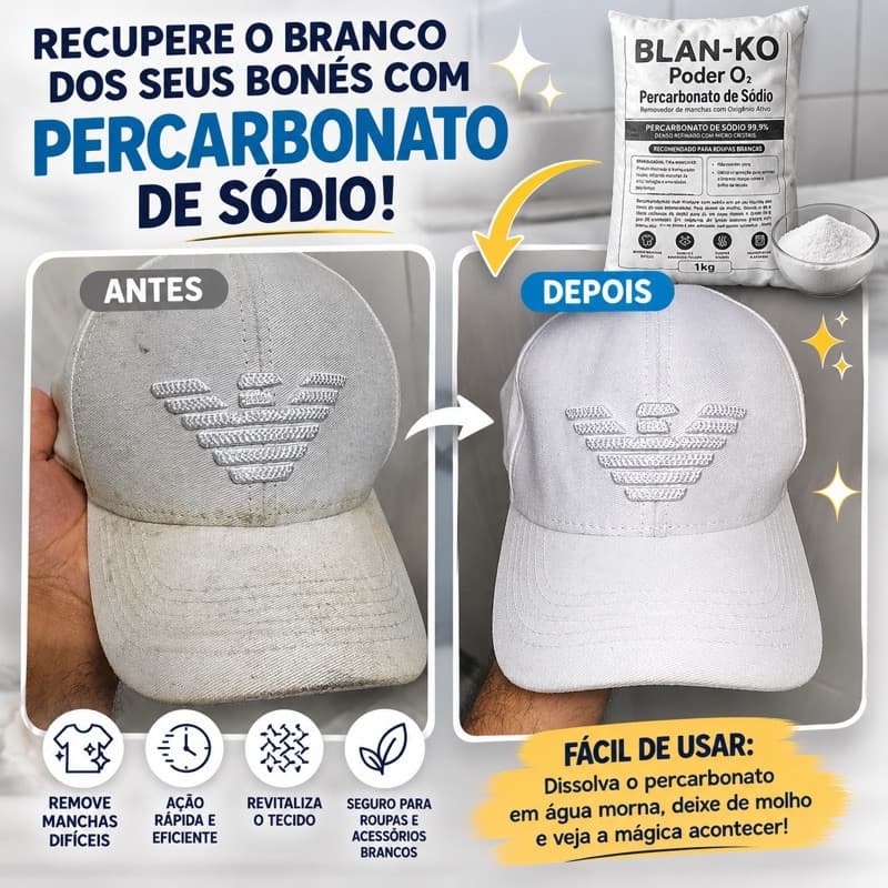 Alvejante Percarbonato 99% Pure - Tira Manchas Roupas Brancas e Coloridas - 2Kg/1Kg/500G
