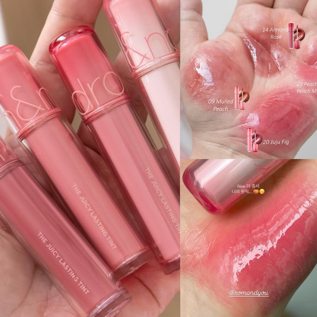 Romand Juice Lip Gloss Novo Produto 2.0 Espelho Brilho de Água Vidro Lip Gloss Hidratante 01 02 05 22 23 Lip Gloss