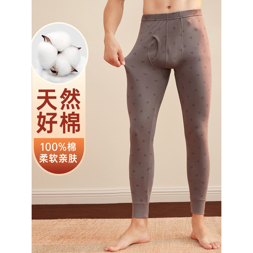 Dingguagua Calça masculina simples e quente, algodão puro, cintura média, Slim Fit, calça comprida, outono inverno, anti
