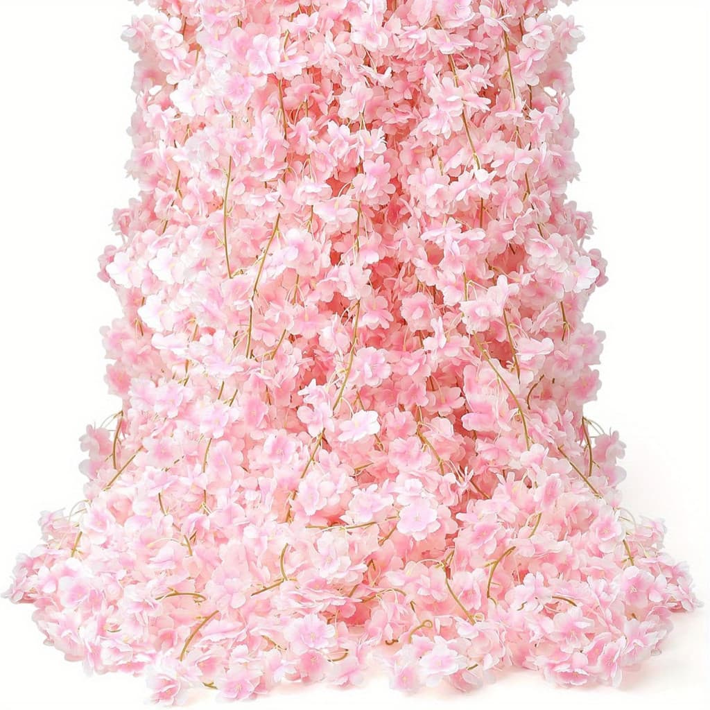 Kit 6 Corrente De Cerejeira Artificial 1.8m/2m Decoração Flor Artificial Trepadeira