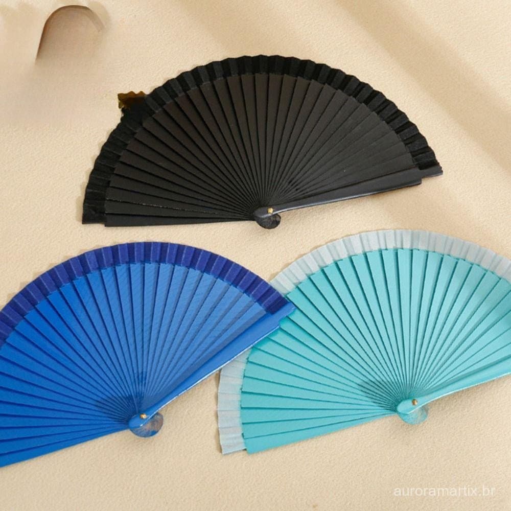 Ventilador Liso Espanhol MAOYE66 , Dobrável Puro De Cor Sólida Artesanal De Adereços Decorativos Simples Feitos À Mão