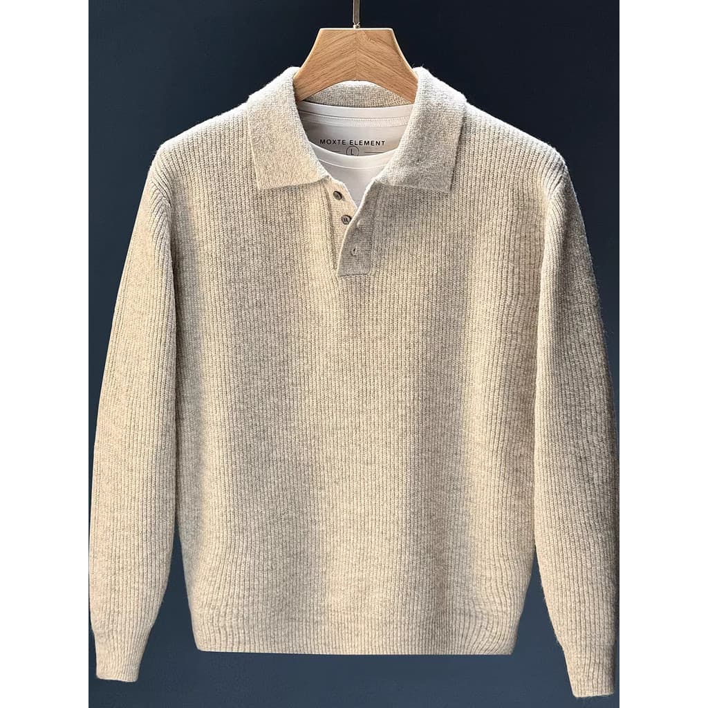 Estilo de dinheiro antigo cor sólida camisa POLO camisola masculina outono inverno novo estilo preguiçoso solto Casual l
