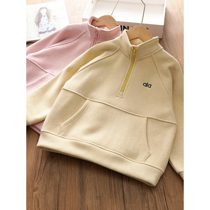 Meninas inverno uma peça forro de lã moletom médio grande crianças gola alta estilo ocidental meia gola alta