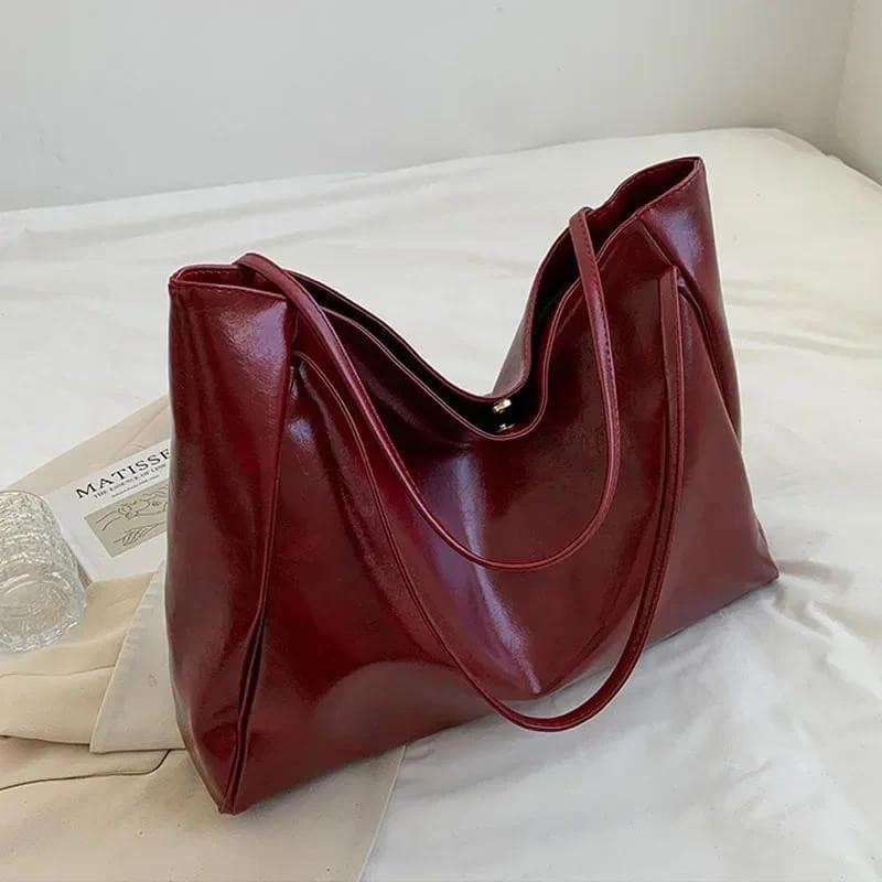Bolsa Feminina Nas Axilas Grande Capacidade Soft Couro Pu De Ombro Retrô Crossbody