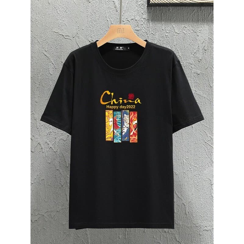 T na moda tamanho grande diário Commuter roupas masculinas de alta qualidade mais gordura em torno do pescoço algodão de