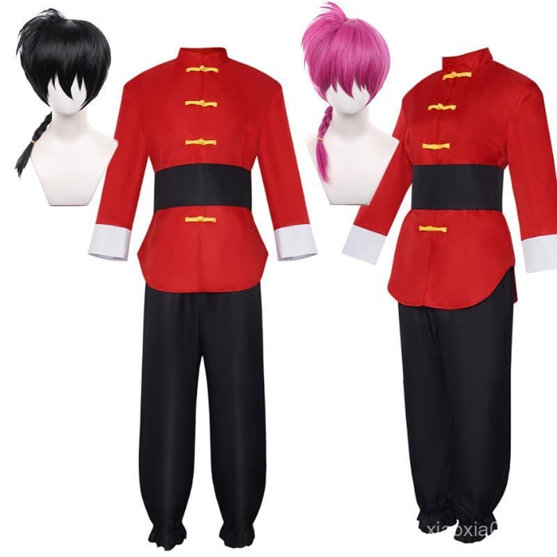 Fantasia de Cosplay do Anime Ranma 1/2 Nibun-no-Ichi, Peruca, Roupas de Halloween e Natal para Homens e Mulheres