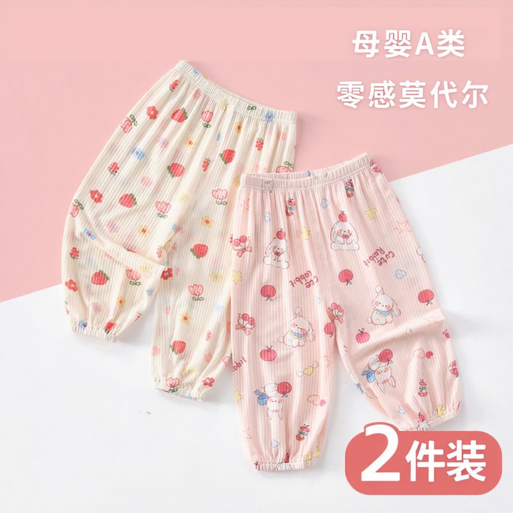 Modal crianças Mosquito calças meninas calças meninos Leggings bebê Bloomers calças de bebê verão estilo fino