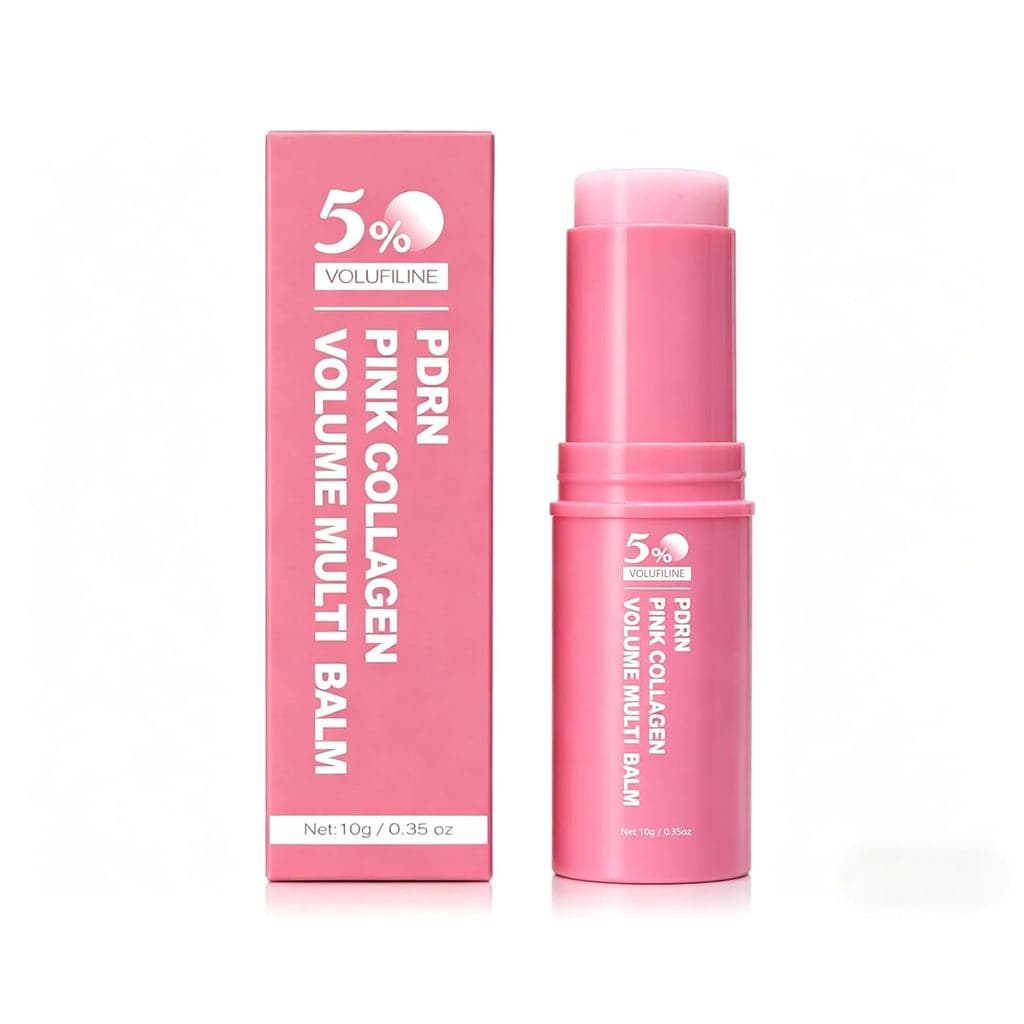 Bálsamo Multiuso de Colágeno Rosa PDRN, com 5% de Volufiline e NAD para uma textura radiante e suave, Bastão PDRN, Cuida